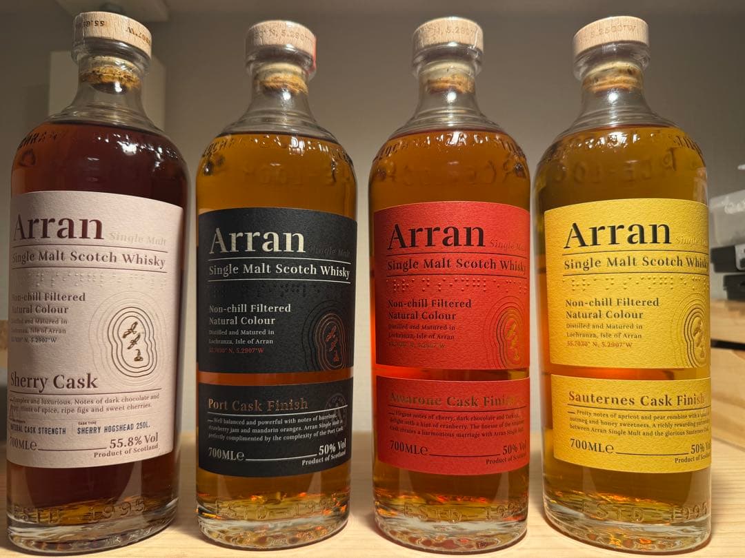 Arran シングルモルトウイスキー 4種セット
