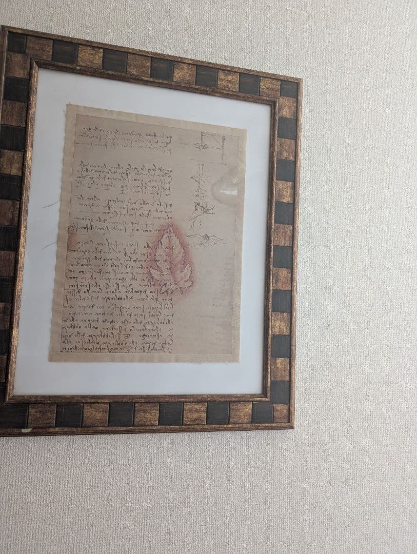 アンティーク調 ダヴィンチ風 手稿アートフレーム