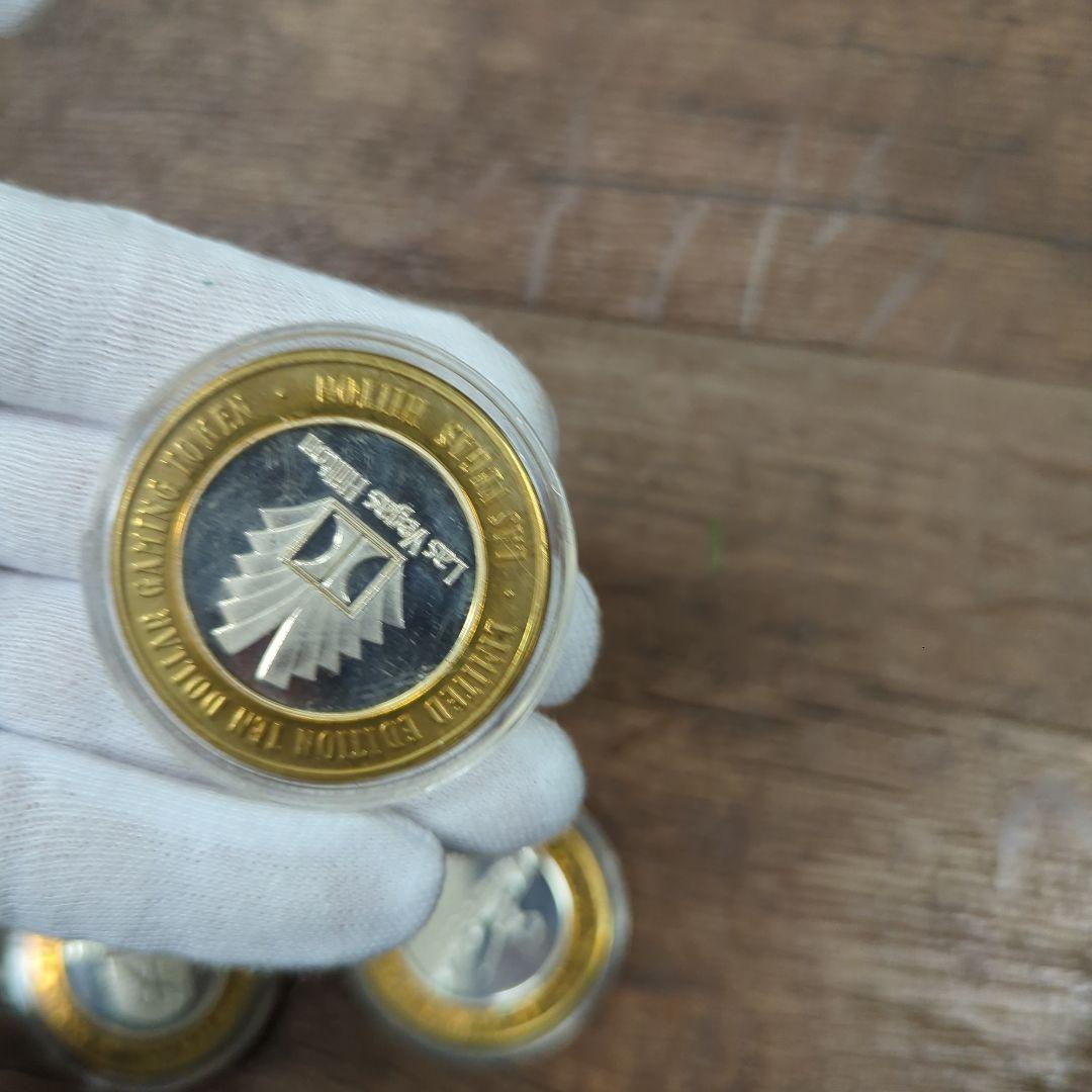 純銀10$銀貨×5 ラスベガス　カジノトークン　シルバーストライク