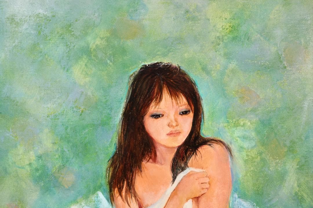 【真作】　斉藤薫代 「 花の時 」 油彩　F6号　一枚の絵取扱　BK059