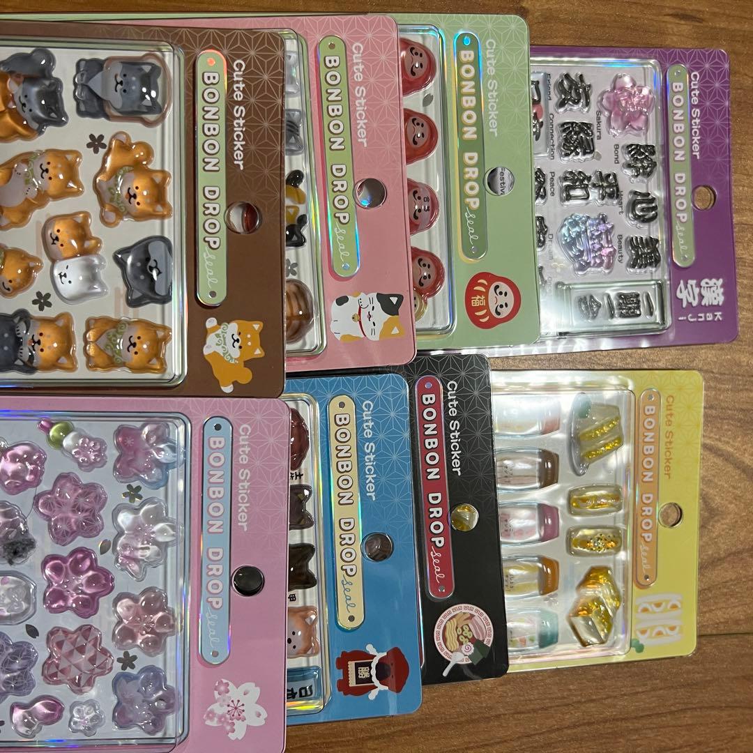 ボンボンドロップシール　新作　和柄　第二弾　8枚コンプリートセット正規品