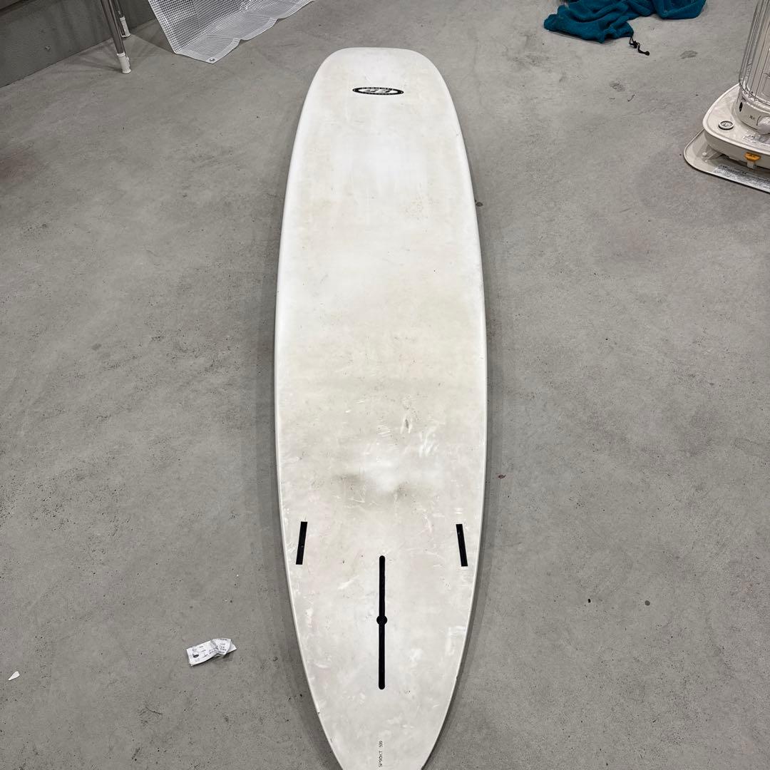 ホワイト/ブルー ロングボード 3フィン付き　手渡し