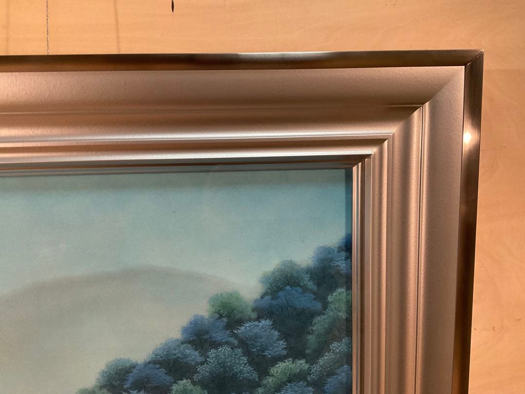 中村宗弘　「湖」　日本画Ｐ１２号　直筆サイン・落款・共シール有り