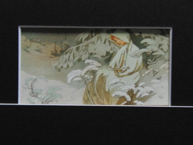 アルフォンス・ミュシャ、一年の三季節・冬、希少な画集より、