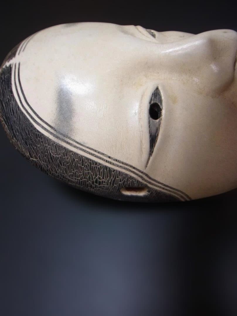 能面小面木製胡粉塗り