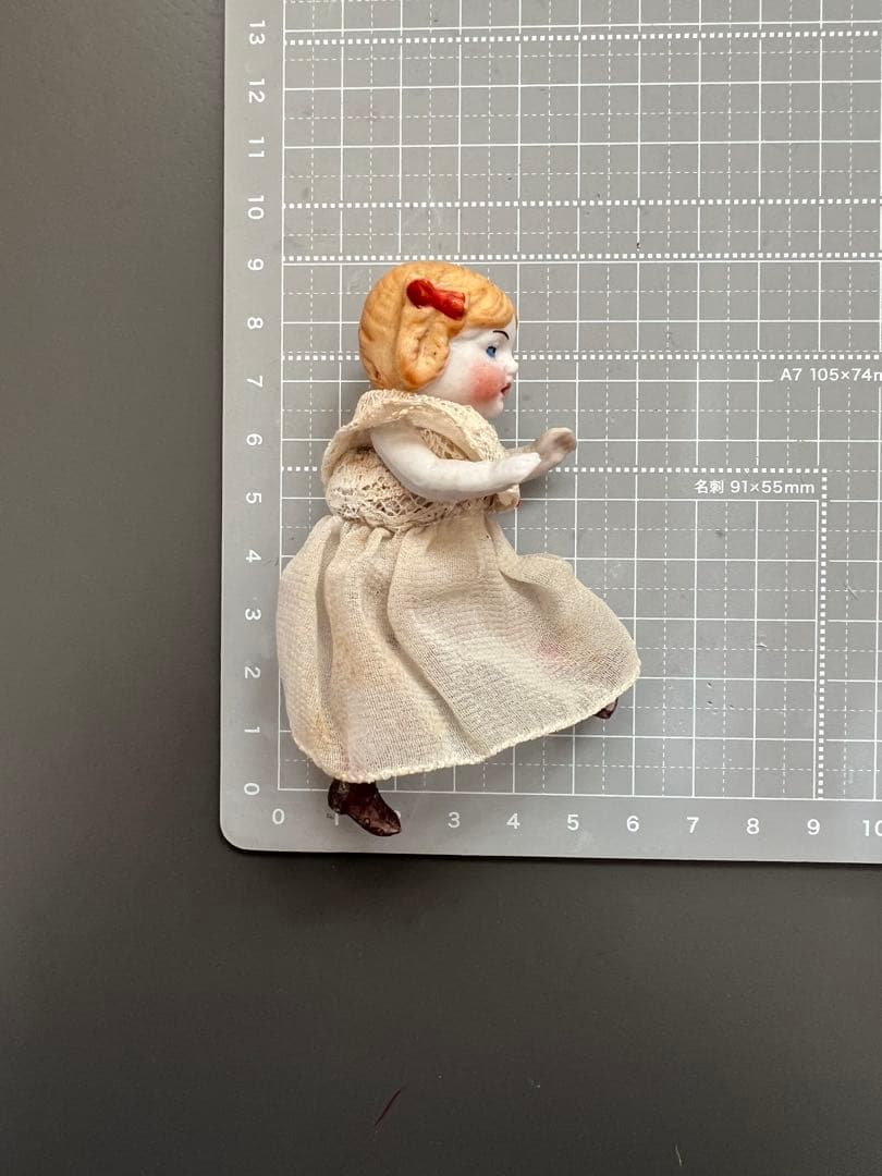 【アンティーク】ドイツ製 描き目 オールビスク 女の子 9cm