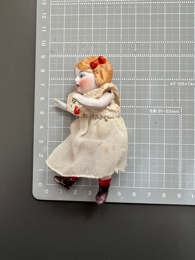 【アンティーク】ドイツ製 描き目 オールビスク 女の子 9cm
