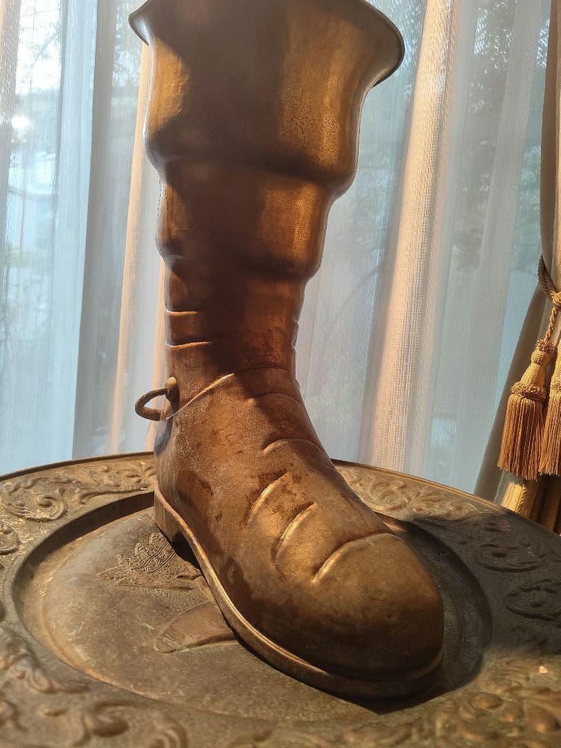 傘立て　銅　真鍮　ブロカント　　ウエスタンブーツ　アンティーク　ヴィンテージ