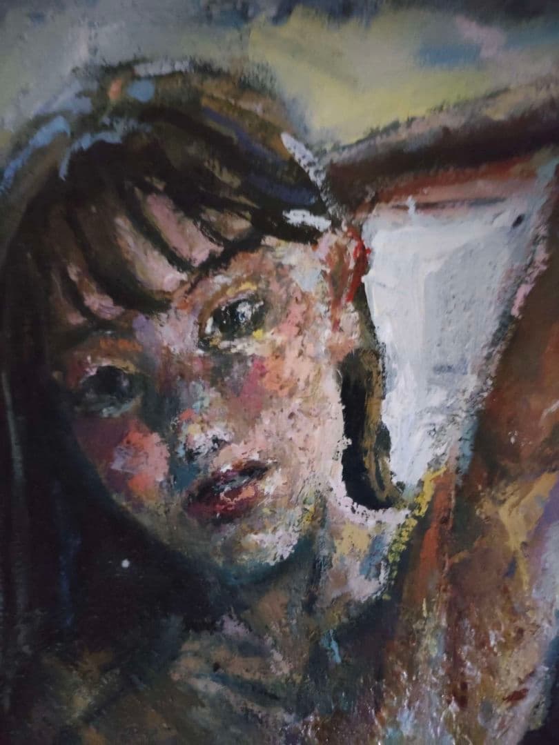 『Tiny Angele』 油彩画 インテリア アート 原画 一点物