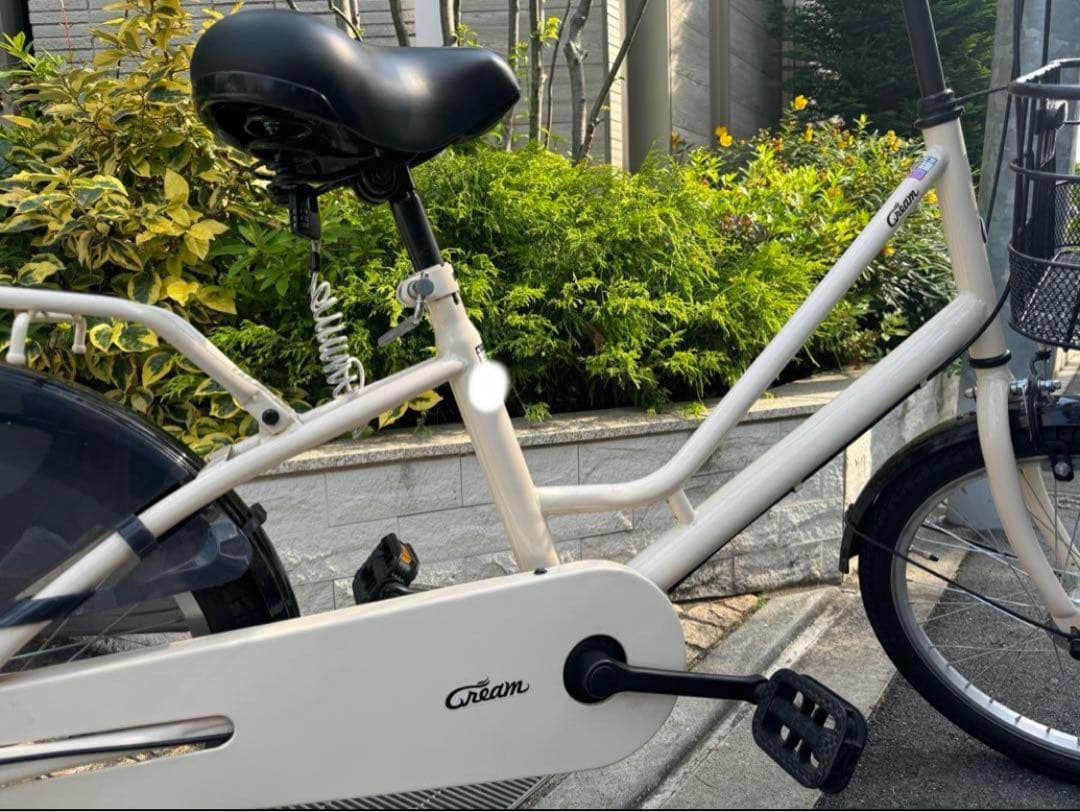 クリームカーゴ　小径子供乗せ　20インチ　変速あり　ミニベロ　チャイルドシート付