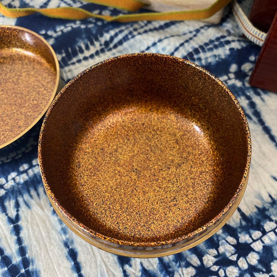 向陽　団扇蒔絵平棗　二重箱　茶道具