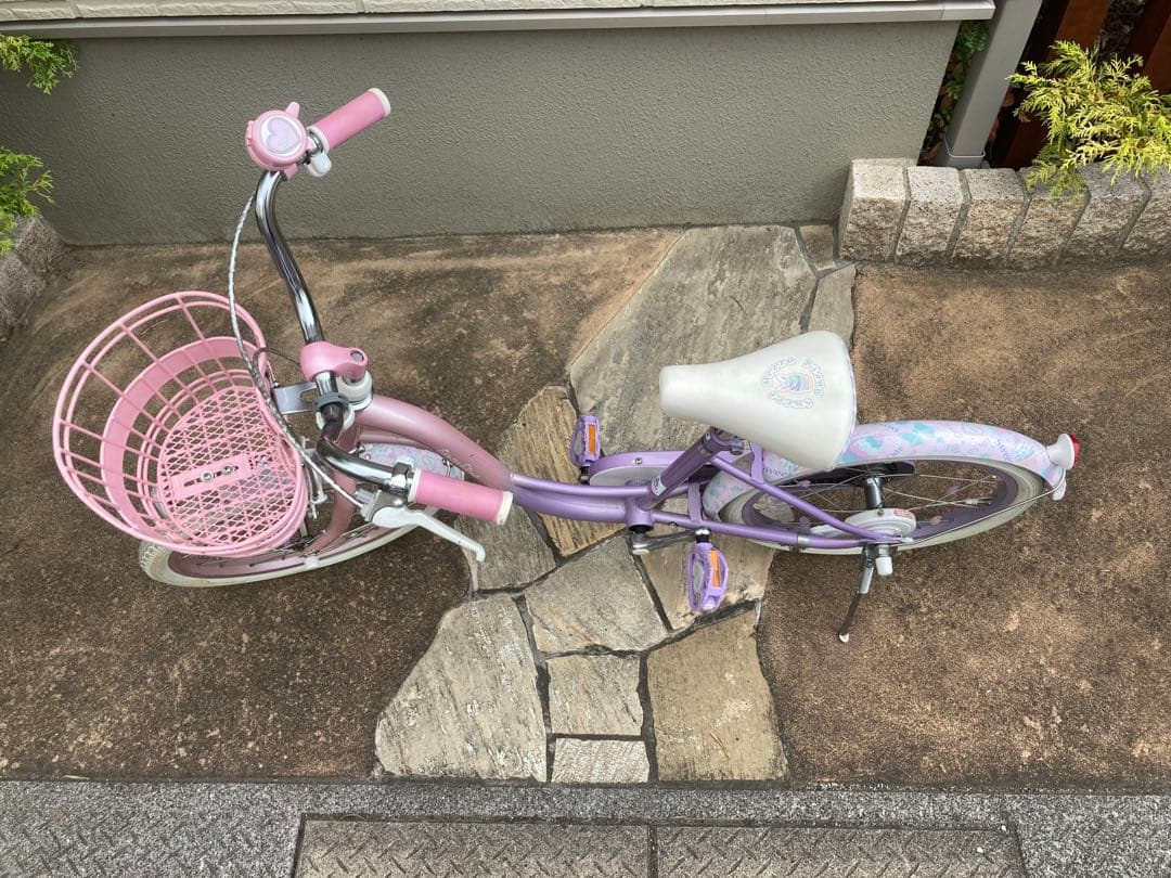【美品】メゾピアノ 18インチ 子供用自転車 ピンクパープル 屋内保管 直接引渡