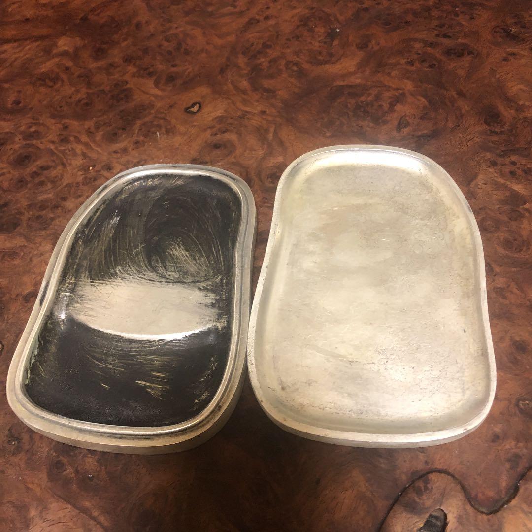 中国　銀製硯　烏銀　古董品？！