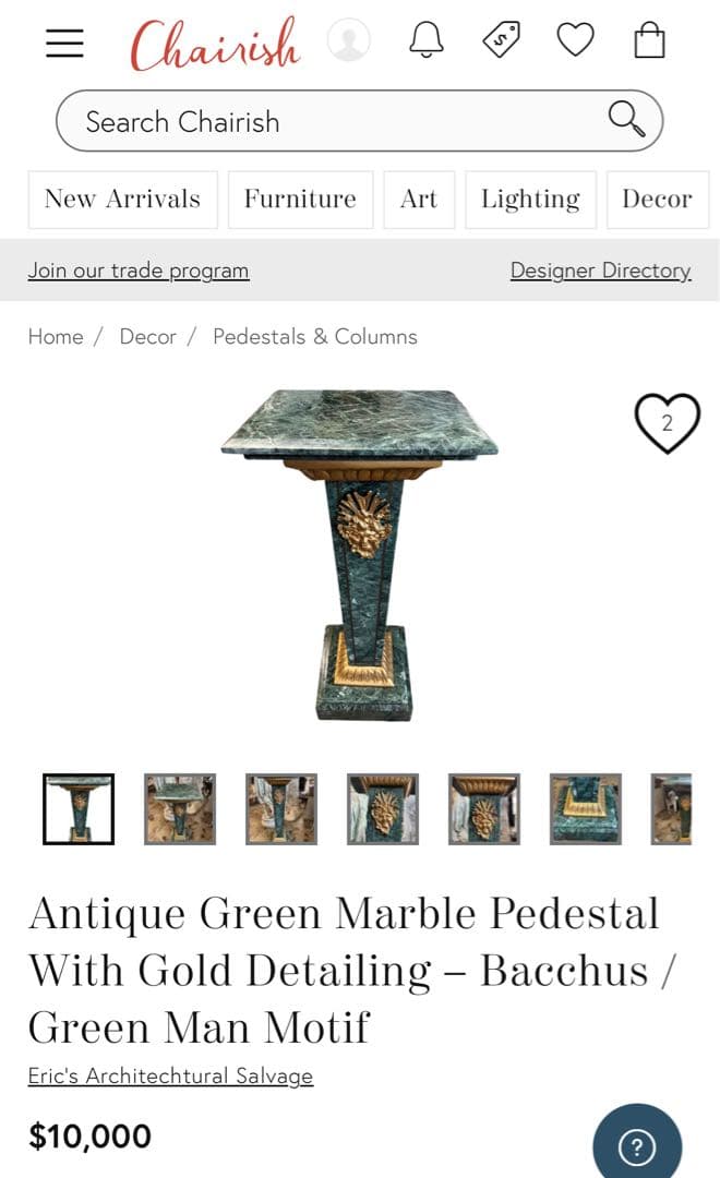 超希少　大理石　金彩装飾　ライオン彫刻　台座