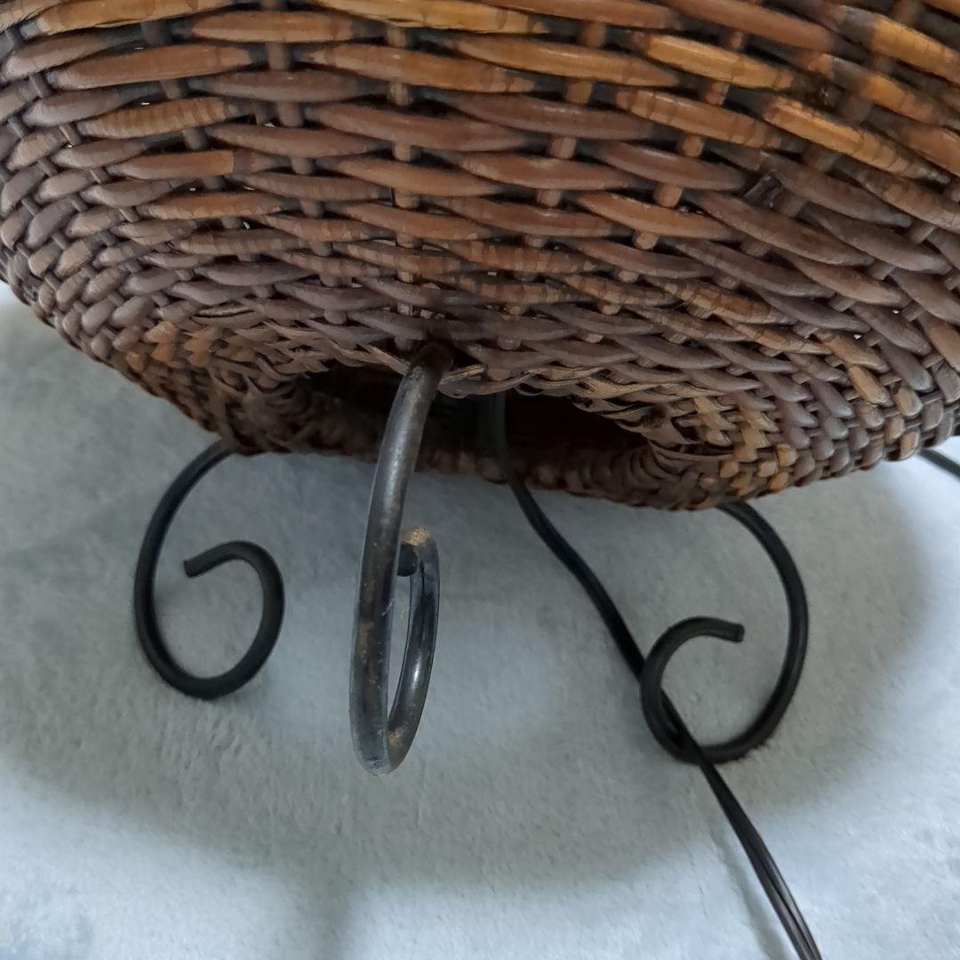 籐製　丸型　ライト　レトロ