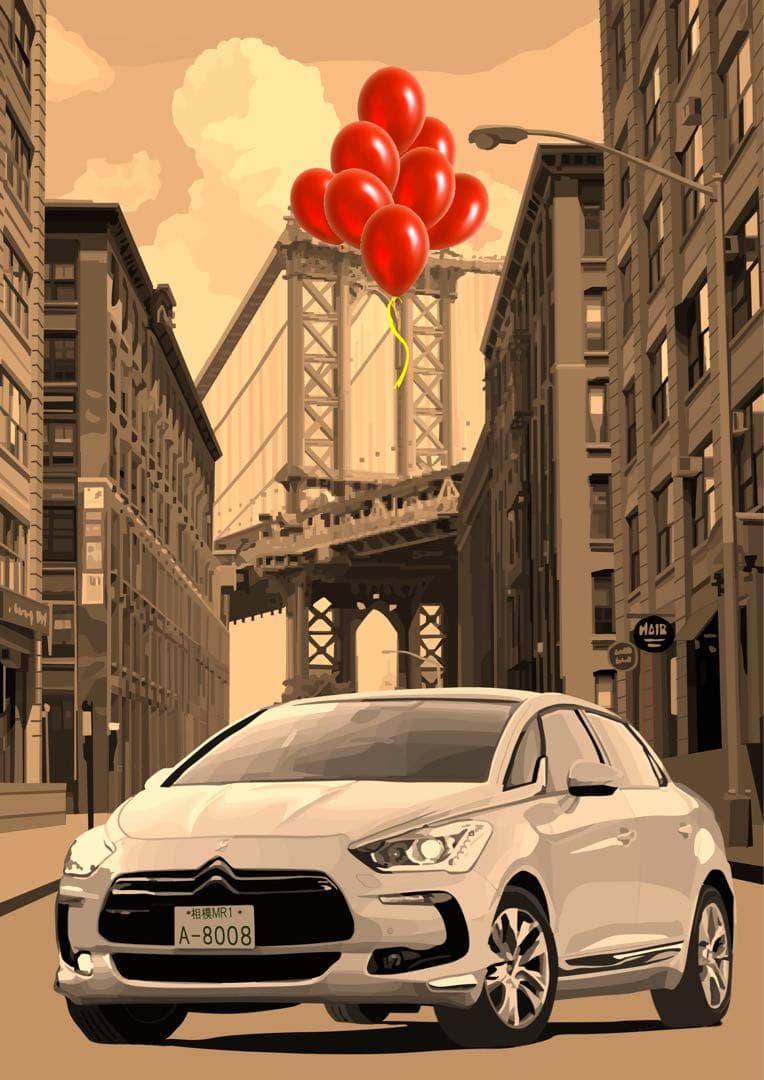 No93 海とイルカ　絵画　イラスト画　自作絵画