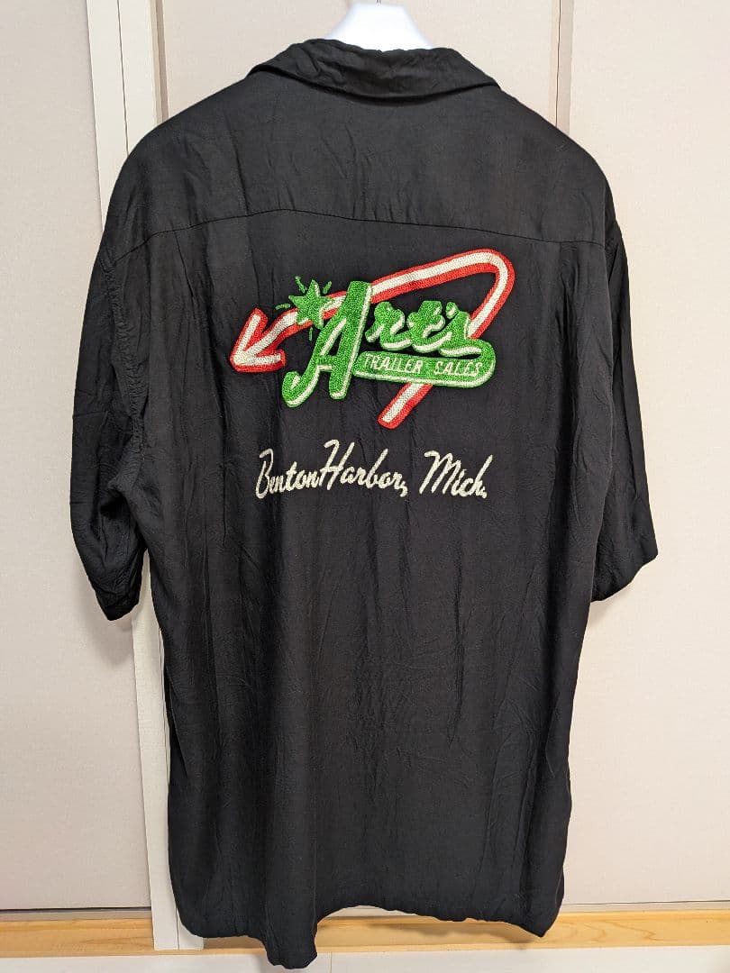 スタイルアイズ　ボウリングシャツ　ビンテージ 黒 L