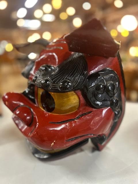 獅子頭　獅子舞　雄・雌　縁起物　実物木彫