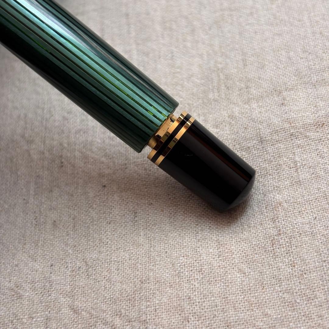 旧型緑縞ペリカンM1000万年筆3Bペン先pf刻印入り pelikan