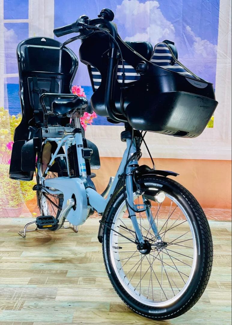 パナソニックギュット⭐️12AH！子供乗せ電動アシスト自転車Y2347