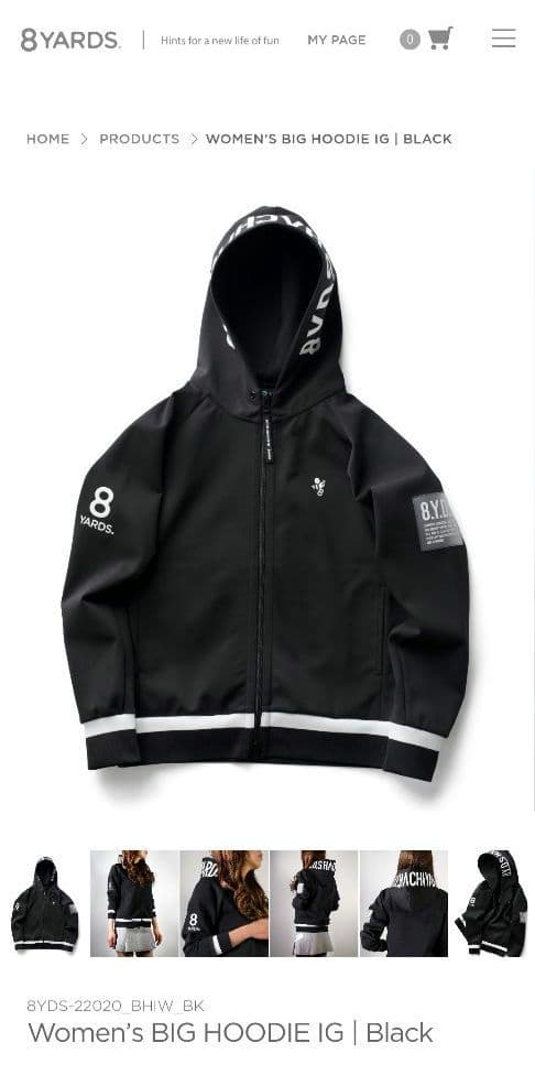 ゴルフ 8YARDS Women's BIG HOODIE iG Мサイズ