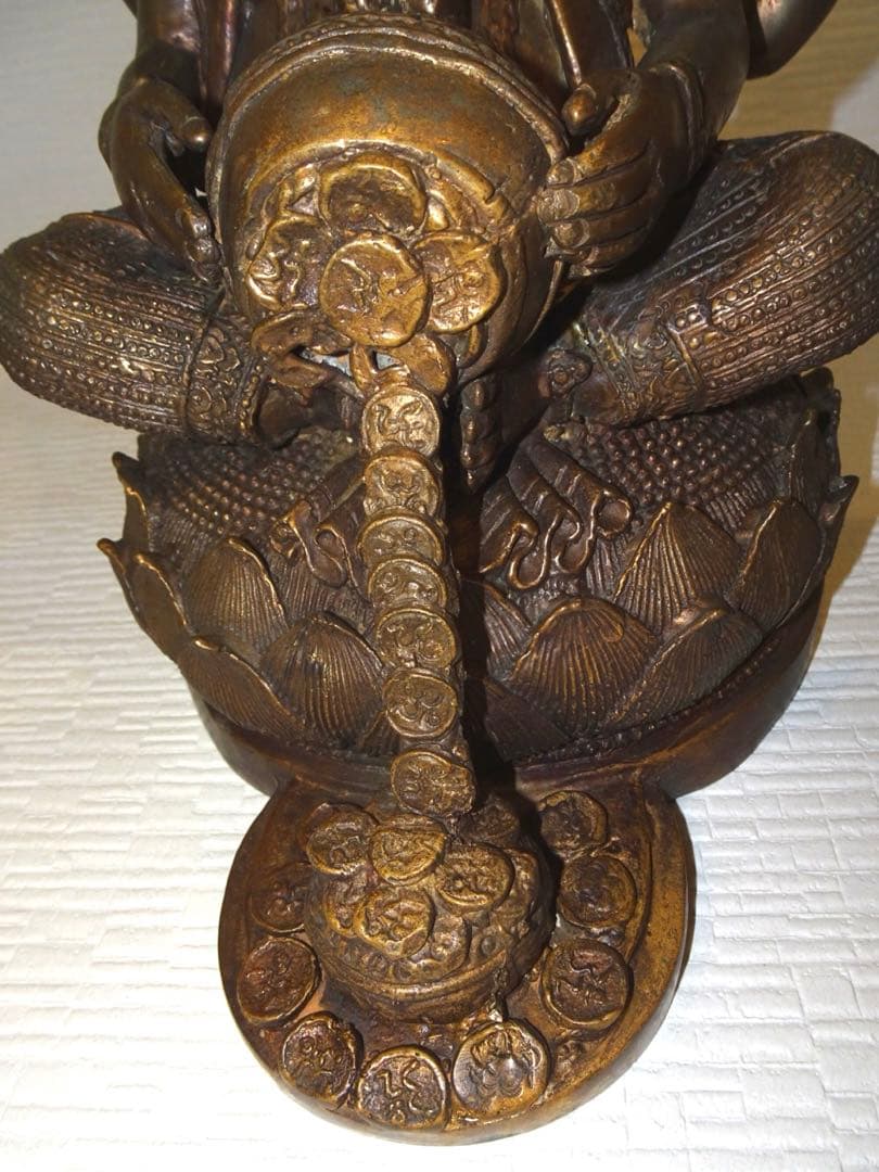 仏教美術　ガネーシャ　銅像　真鍮製　高さ33cm 重量6.6kg