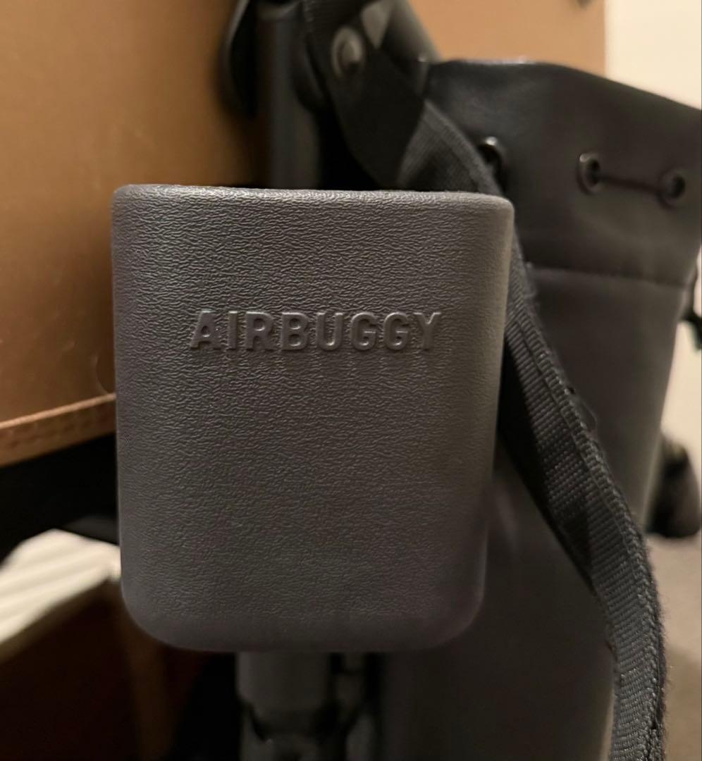 美品AIRBUDDY ペットカート ラージ　ツイルモカ　バッグドリンクホルダー付