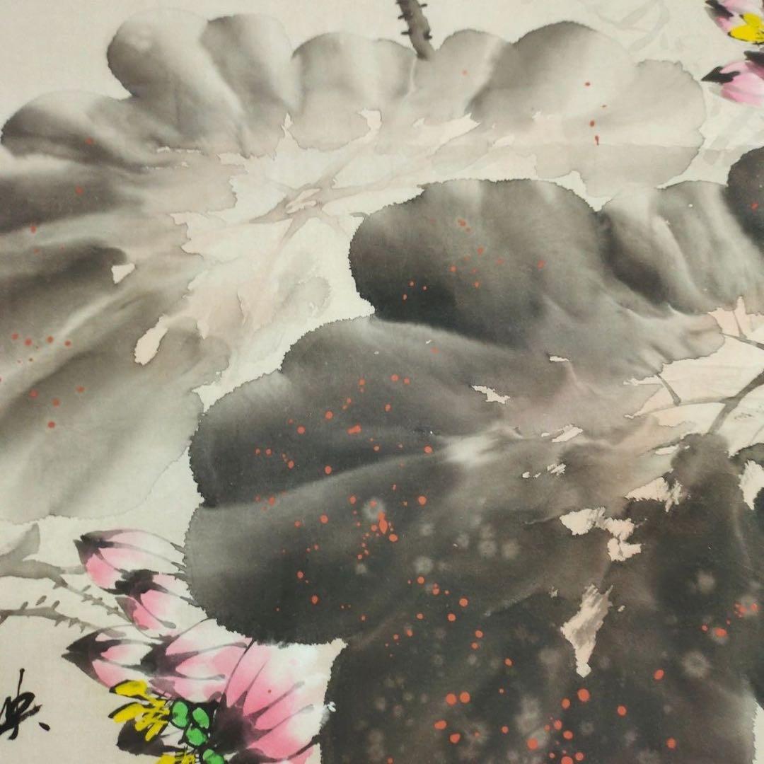 李苦禅 花鳥図 掛け軸　宣紙装裱　中堂