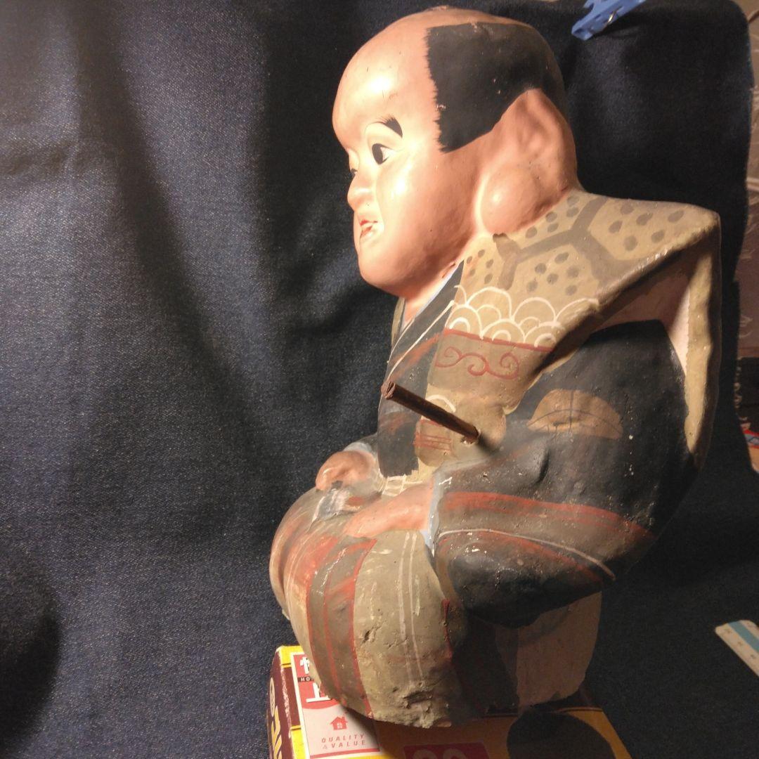 古い　福助さん　置物　骨董　大きな　開運　縁起物