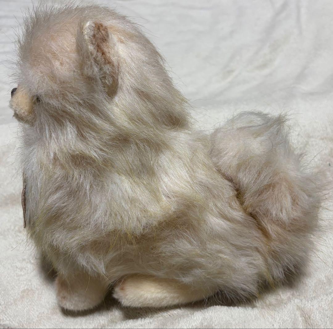 犬　三英　スピッツ　ポメラニアン　ぬいぐるみ　ベージュ