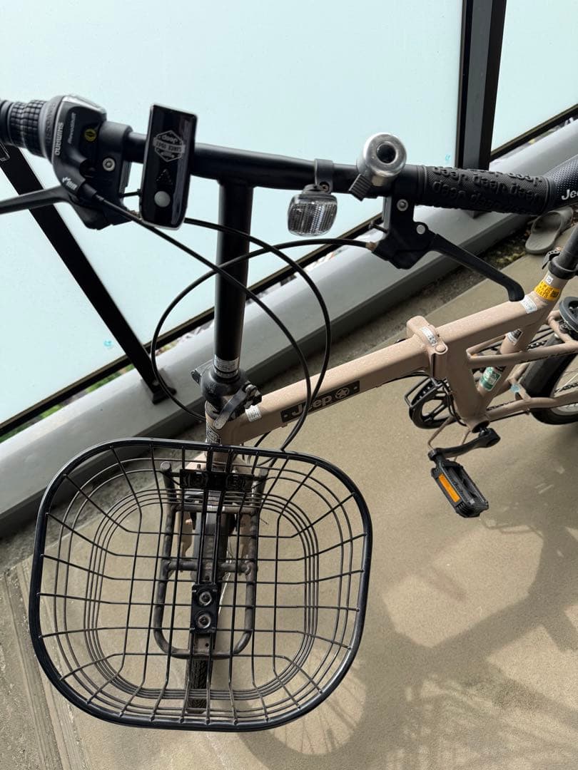 Jeep 折りたたみ自転車 JE-206G サンド 前バスケット付き