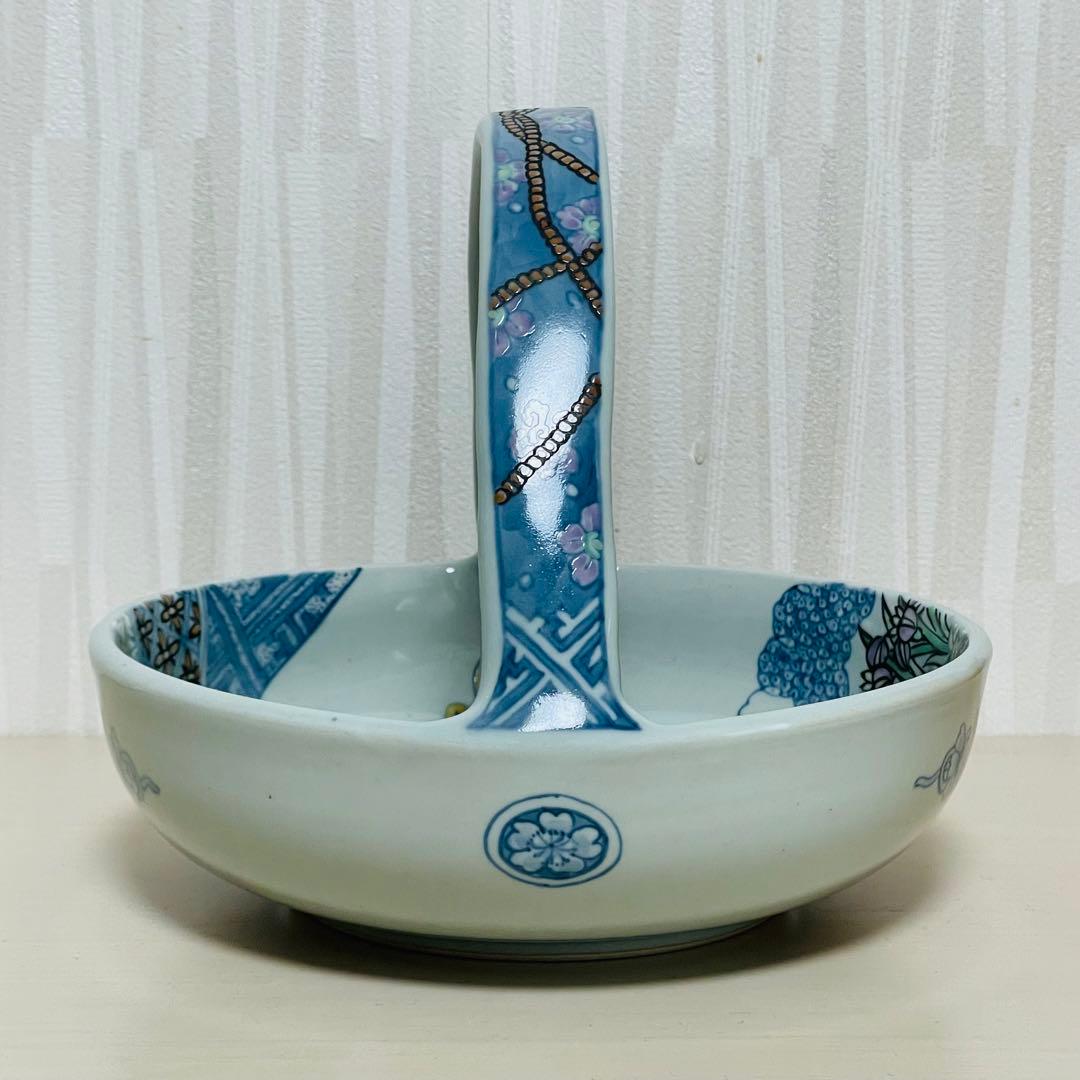 六代 佐藤走波 染錦花鳥文 手鉢 陶器 骨董品 共箱