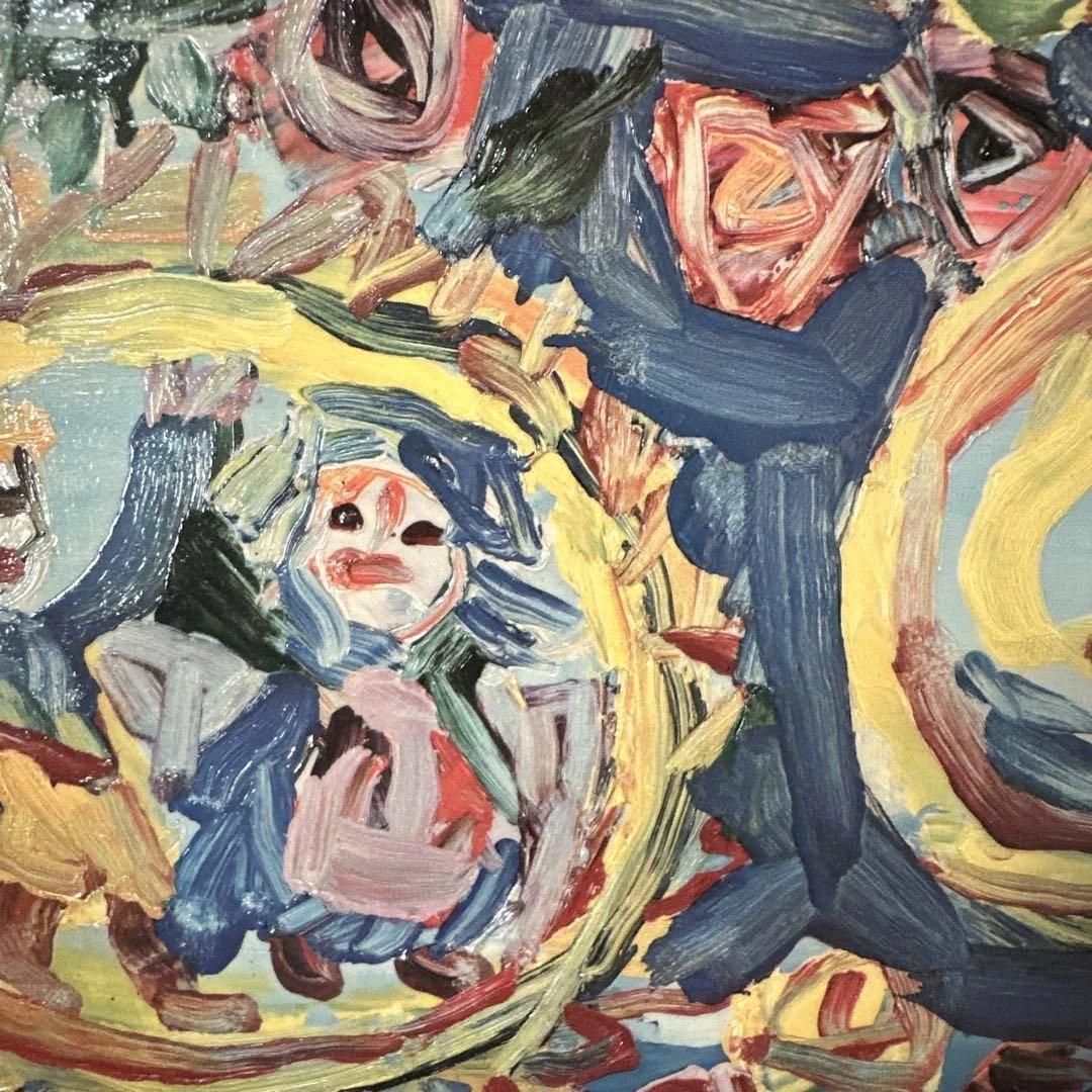 野間仁根　油彩　大きい薔薇の絵画静物画　キャンバス画　美術品洋画名画　インテリア