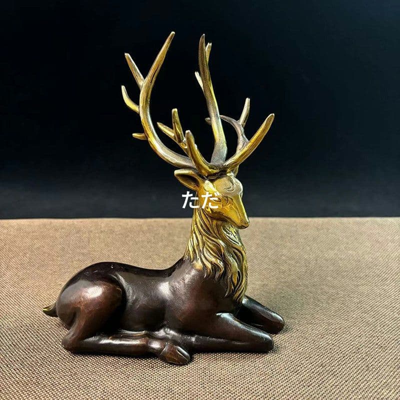 銅器 鹿 応接間 玄関 博古架 机 装飾品 工芸品 置物