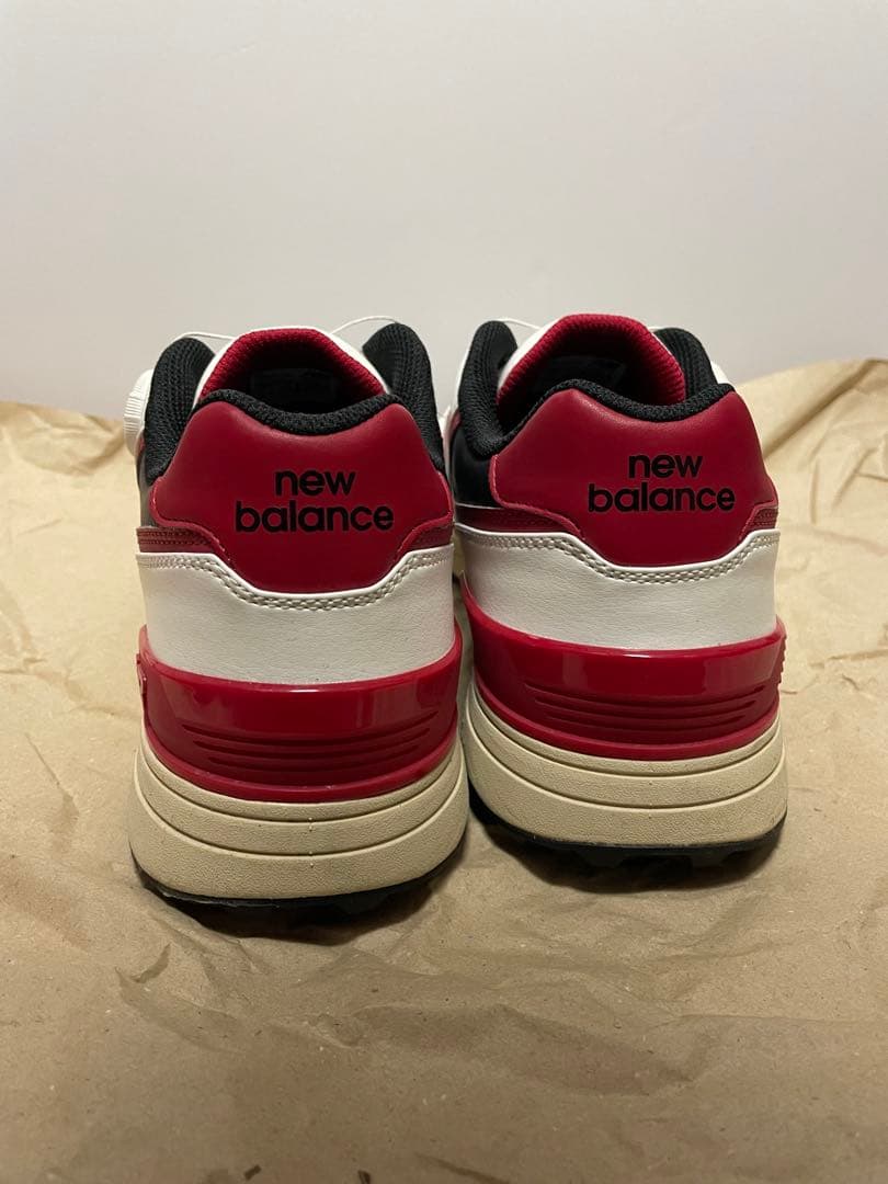 New Balance 574 ゴルフシューズ ホワイト/レッド