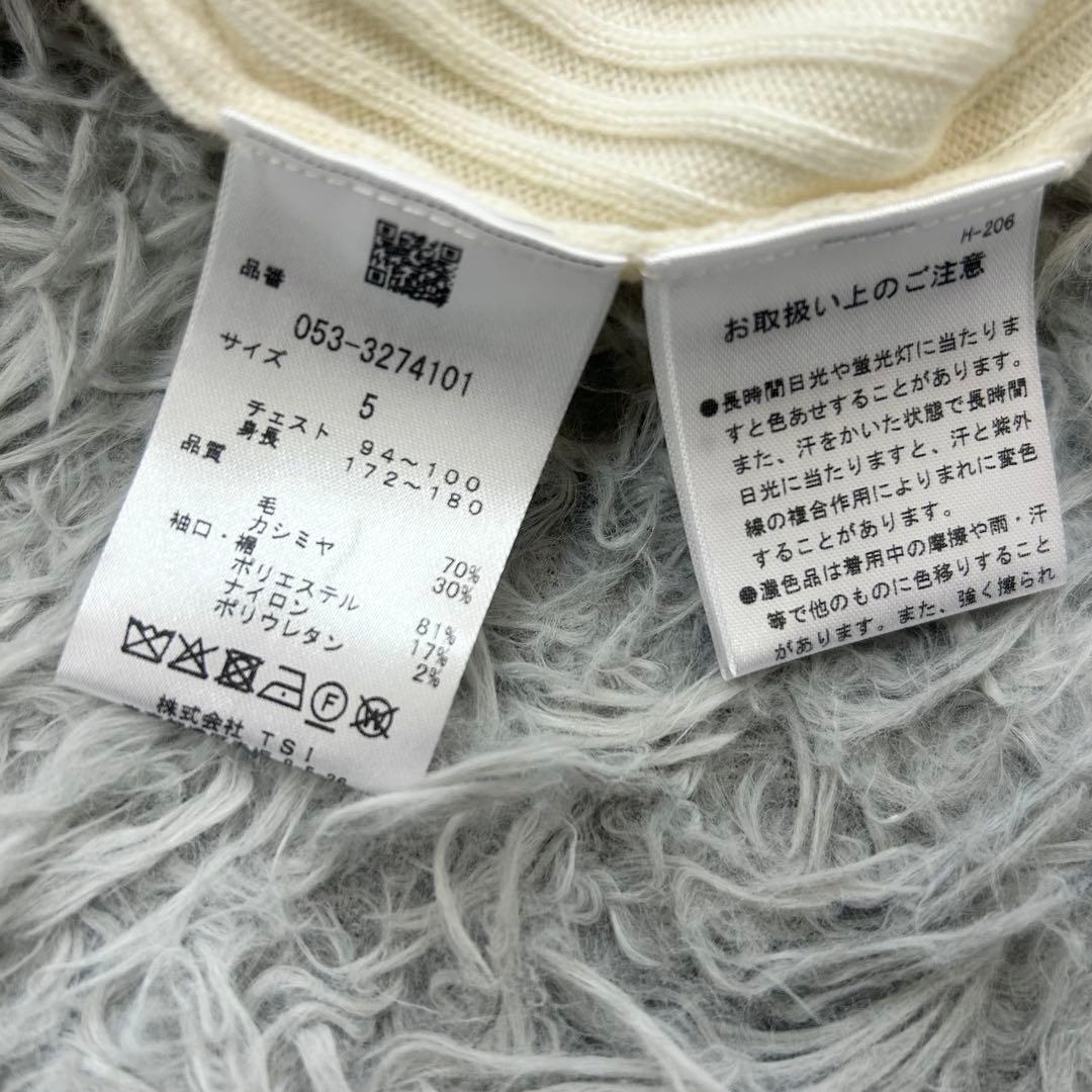 新品　パーリーゲイツ　ニット　セーター　モックネック　カシミヤ　ウール　サイズ5