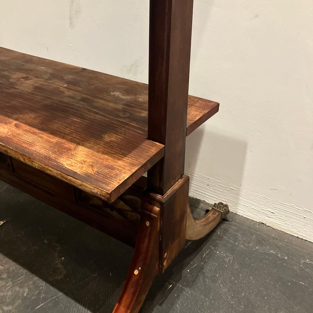 アンティーク木製3段シェルフ