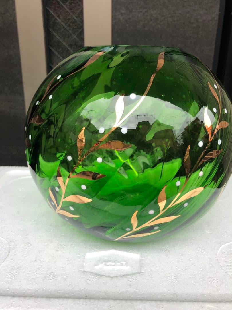 ボヘミアグラス　カリグラス　チェコスロバキア　三越　花瓶　ガラス工芸　伝統工芸