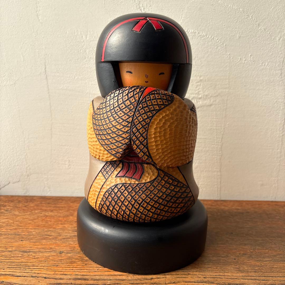 創作こけし 作家 小林伊之助 工人 『炉火』　在銘