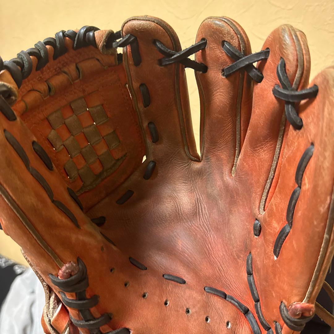 lozi 硬式グローブ 茶色 編み込みデザイン