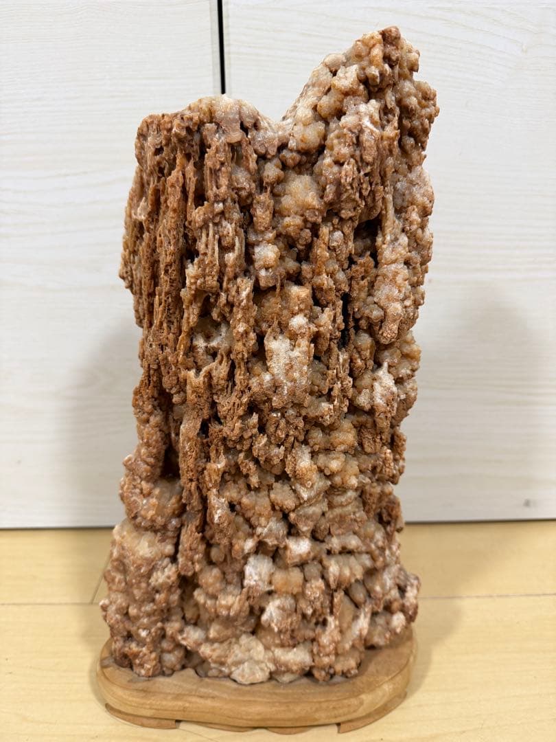 【希少】鍾乳石質 観賞石 鍾乳状天然石 カルサイト結晶塊