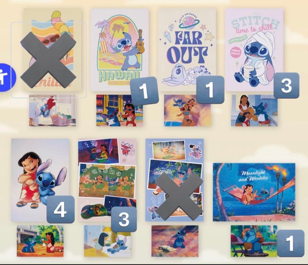 スティッチ 一番くじ ポスター&ポストカード