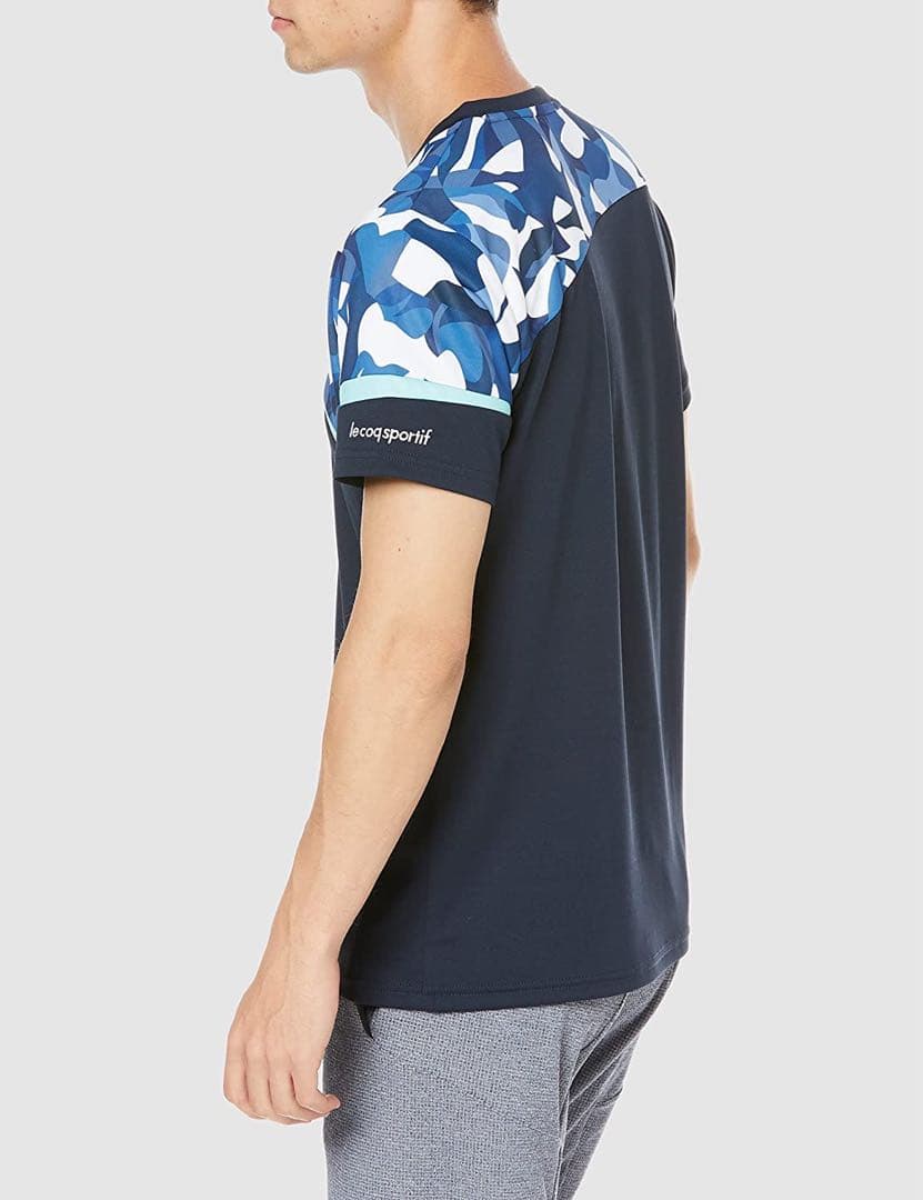 ルコックスポルティフ テニスウェア 半袖Tシャツ QTMVJA01紺メンズL新品