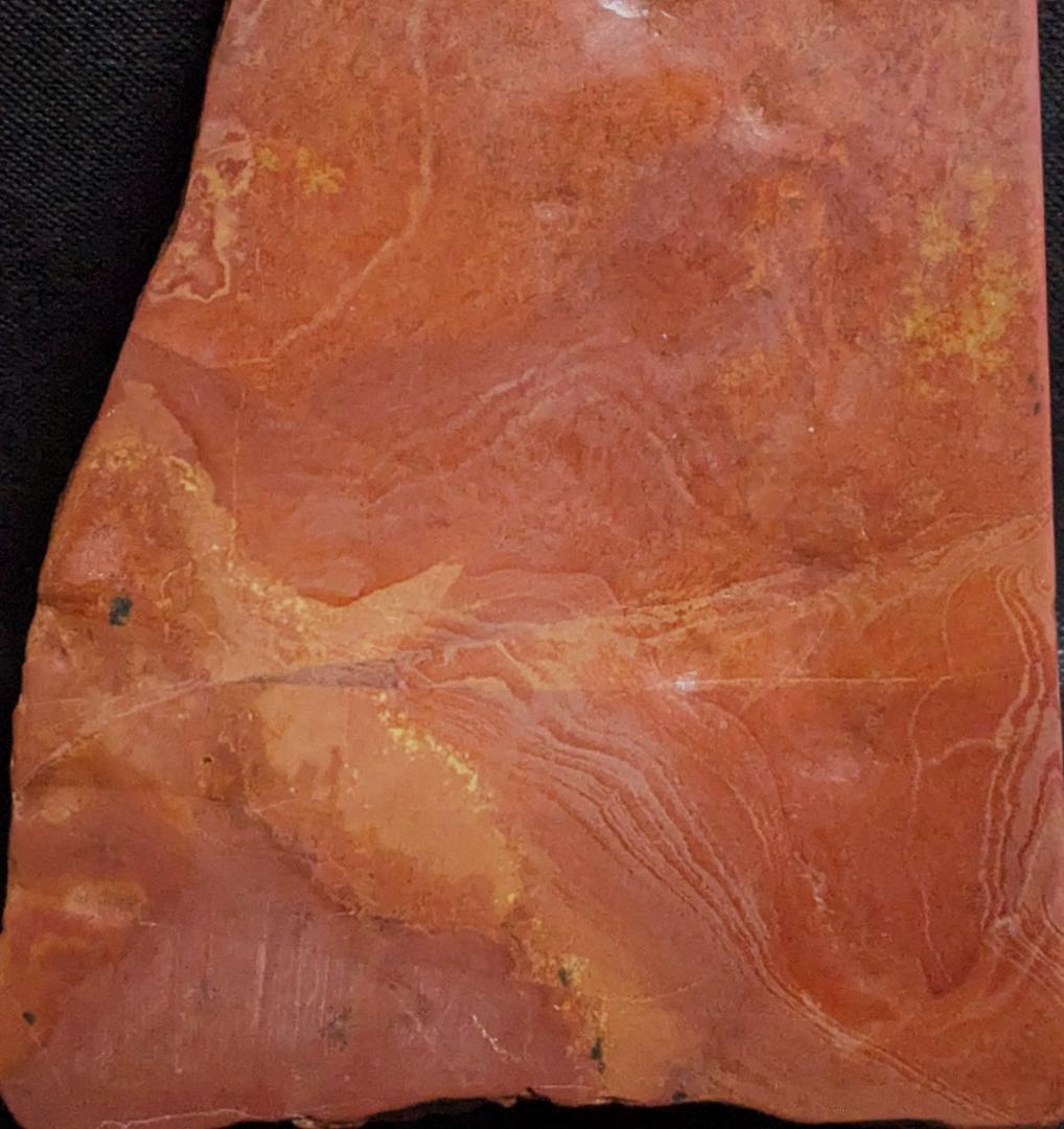 【紅絲硯】◆波上亀游文天成硯◆糸紋・波紋の紅美石◆黒柿木蓋◆約8吋加厚◆魯硯