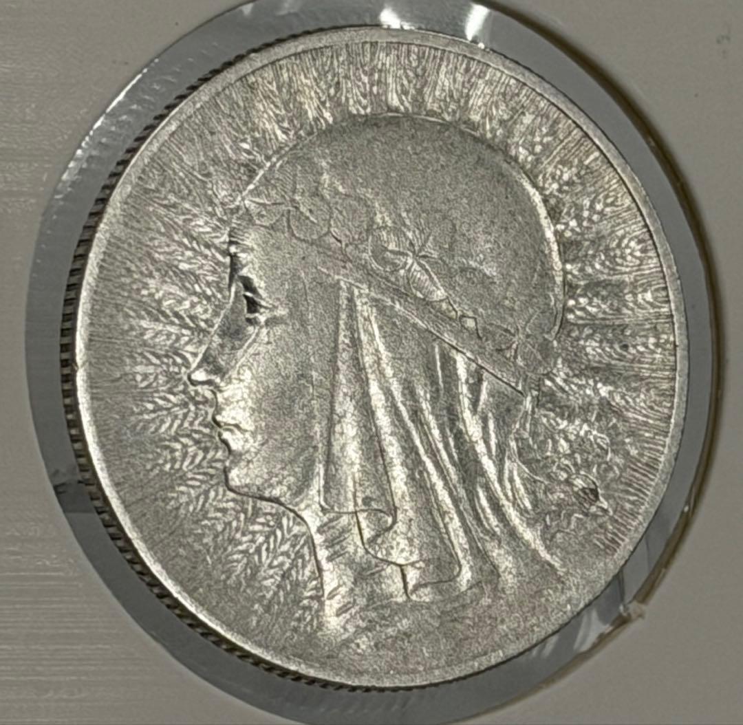 1933年ポーランド ヤドヴィガ女王 5ズロチ銀貨 極美品❗️
