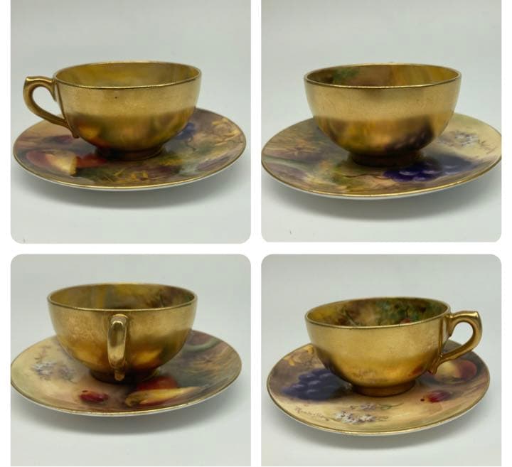 ロイヤルウースター ペインテッドフルーツ アンティーク カップ&ソーサー ②