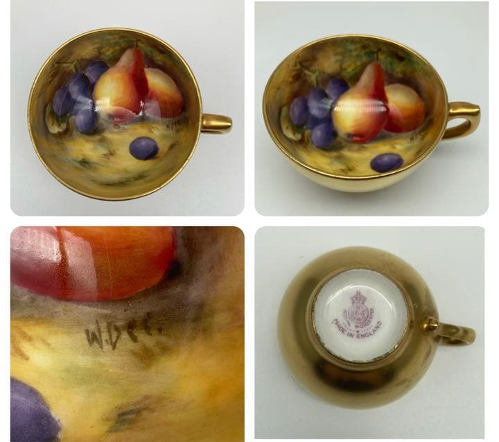 ロイヤルウースター ペインテッドフルーツ アンティーク カップ&ソーサー ②