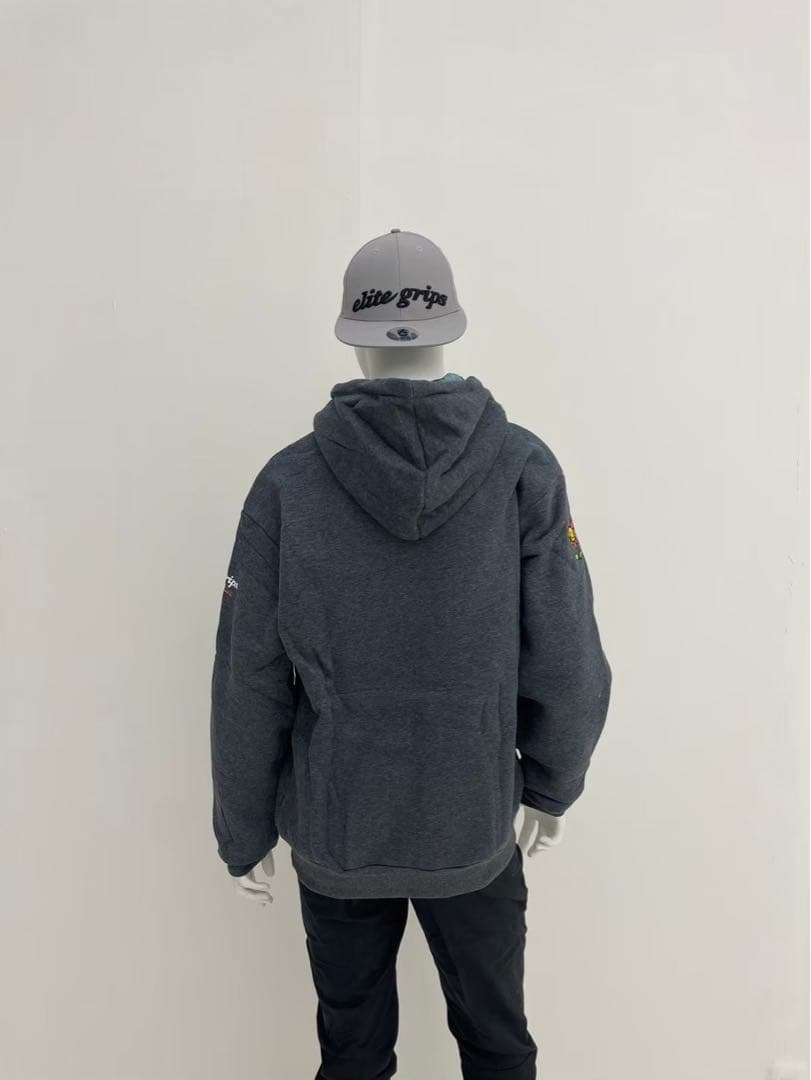 エリートグリップ　ROUGH WATERS ロゴ　パーカー グレー　LL