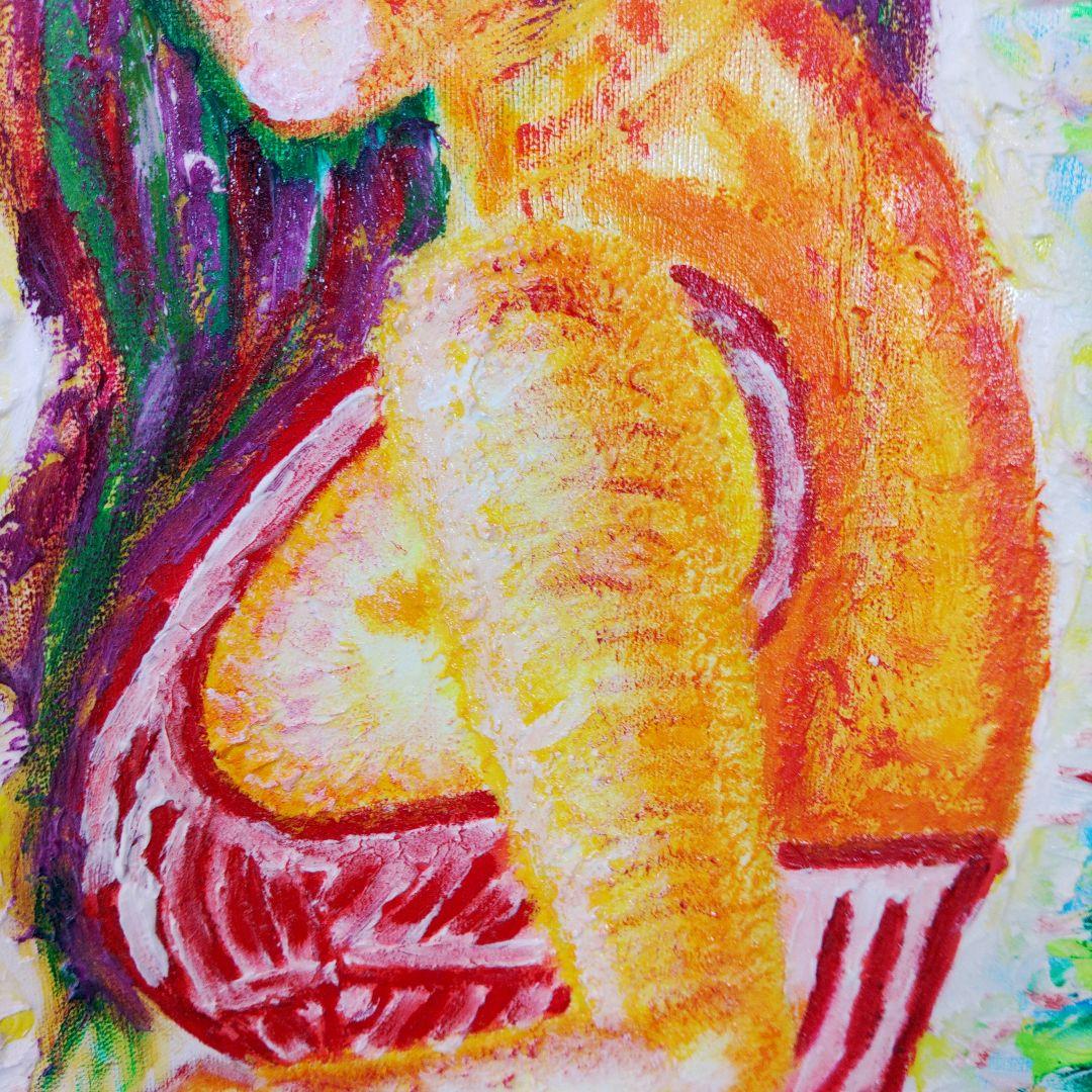 アクリル絵画 水着の女性　一点もの　幻想的