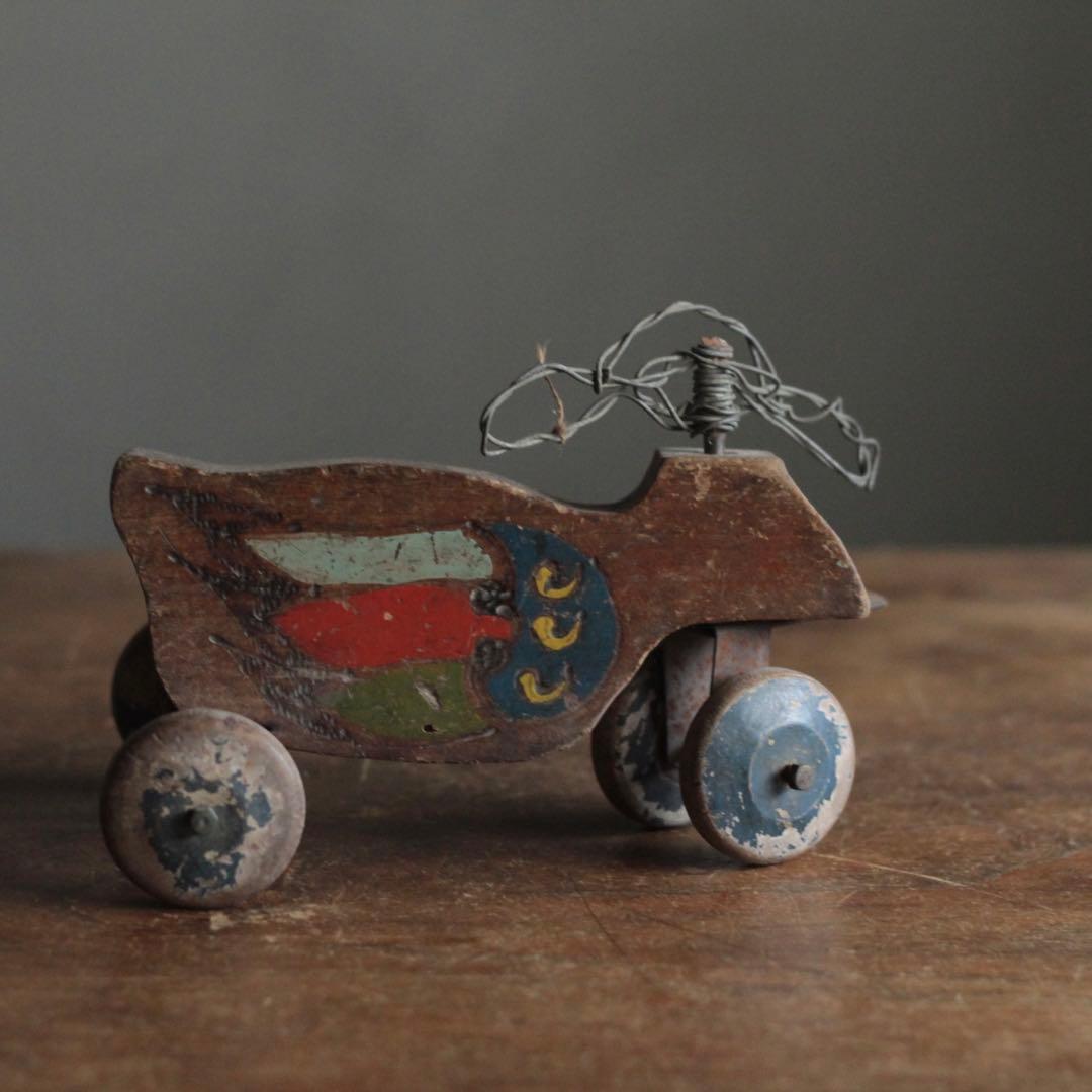 古い 木の おもちゃ 三輪車 戦前戦後 古道具 アンティーク ブロカント